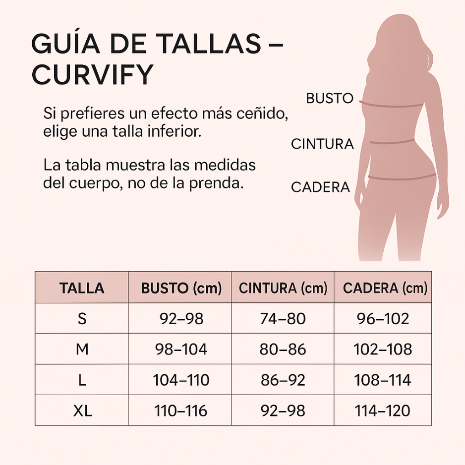Faja Curvify® Despídete de rollitos y celulitis desde el primer uso: cintura reloj de arena sin esfuerzo ni incomodidad